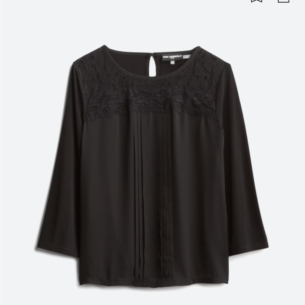 Karl Lagerfeld black lace blouse